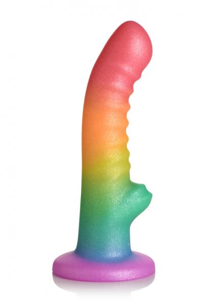 Simply Sweet 6.5in Ribbed Rainbow Dildo