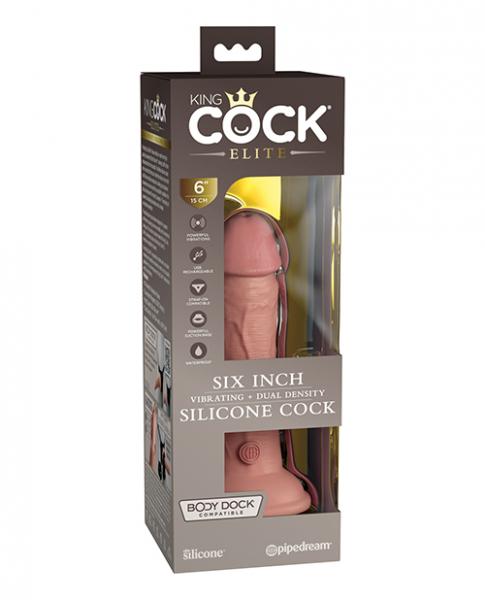 King Cock Elite 6 In Vibrating Dual Density Light