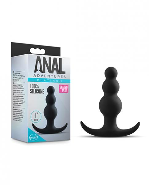 Anal Adventures Platinum Beaded Plug Black