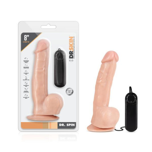 Dr. Skin Dr. Spin 8in Gyrating Realistic Dildo Vanilla