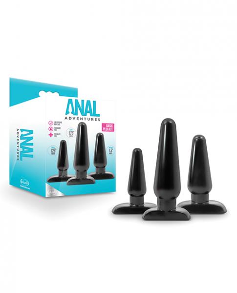 Anal Adventures Basic Plug Kit Black