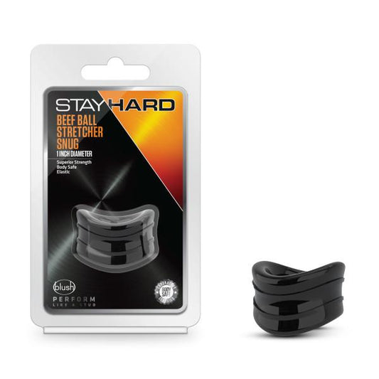 Stay Hard Beef Ball Stretcher Snug 1in Diameter Black