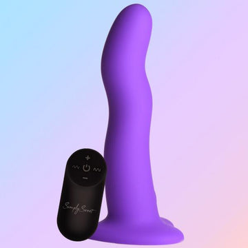 Simply Sweet Vibrating Wavy Silicone Dildo W/ Remote