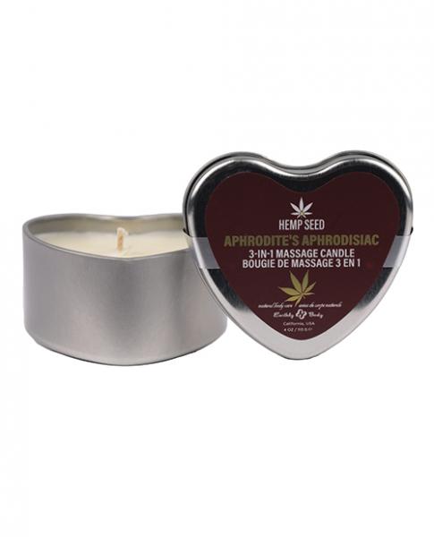 Earthly Body 2024 Valentines 3 In 1 Massage Heart Candle - 4 Oz Aphrodite's Aphrodisiac