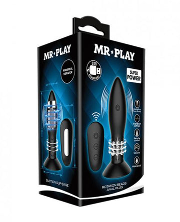 Mr. Play Rotating Bead Butt Plug - Black