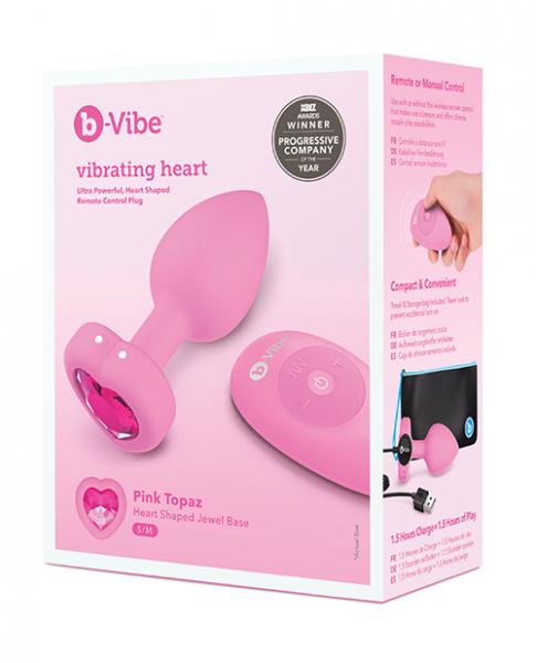 B-vibe Vibrating Heart Plug S/m - Pink