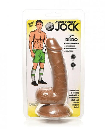 Curve Toys Fantasy Jock Soccer Sam 7" Dildo W/balls - Dark