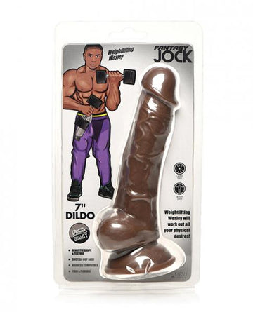 Curve Toys Fantasy Jock Weightlifting Wesley 7" Dildo W/balls - Dark