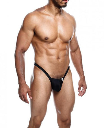 Male Basics Y Buns Thong Black Sm