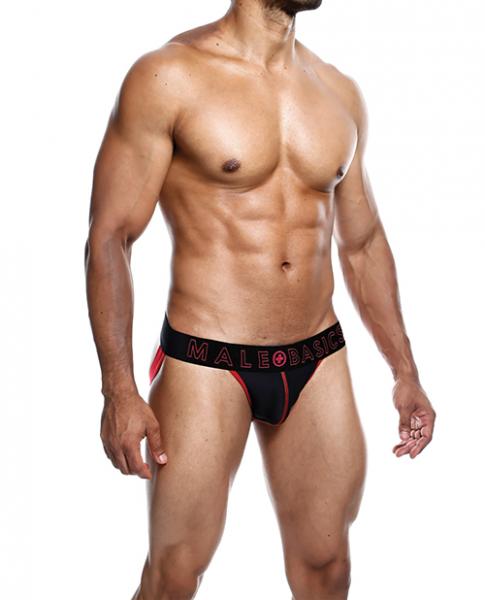 Male Basics Neon Jockstrap Red Lg