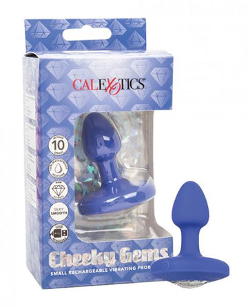 Cheeky Gems Small Rechargeable Vibrating Probe - Blue