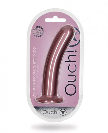 Shots Ouch 7" Smooth G-spot Dildo - Rose Gold