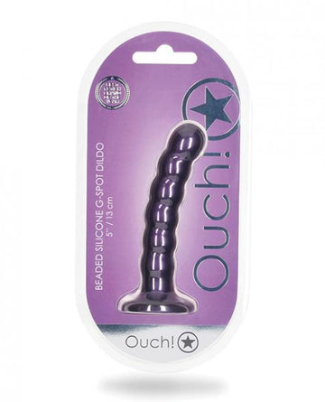 Shots Ouch 5" Beaded G-spot Dildo - Metallic Purple