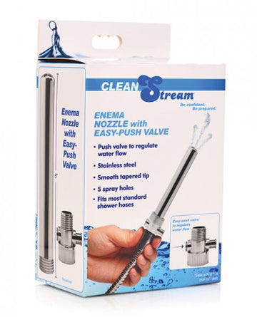 Clean Stream Enema Nozzle W/push Valve