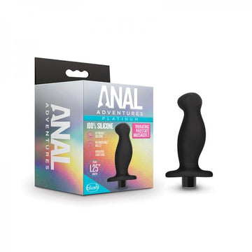 Anal Adventuresplatinum- Silicone Vibrating Prostate Massager 02- Black