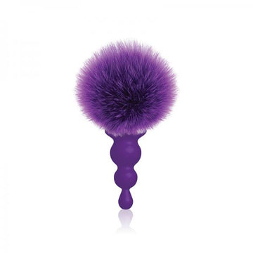 The 9's Cottontails Silicone Bunny Tail Butt Plug Beaded Purple