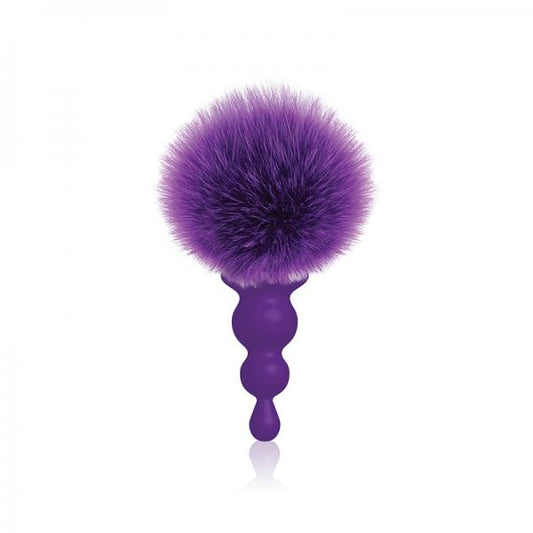 The 9's Cottontails Silicone Bunny Tail Butt Plug Beaded Purple