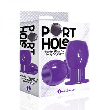 The 9's Port Hole Hollow Butt Plug Purple