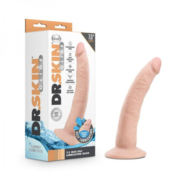 Dr. Skin Glide 7.5" Self-lubricating Dildo Vanilla