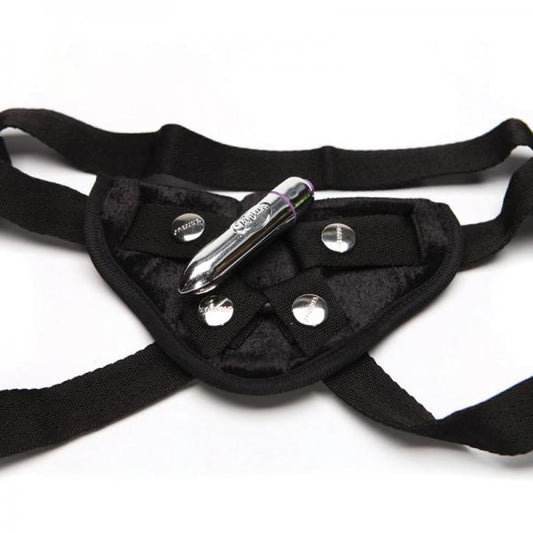 Tantus Velvet Vibrating Harness - Black