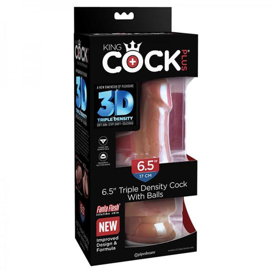 King Cock Plus 6.5 In. Triple Density Cock With Balls Tan