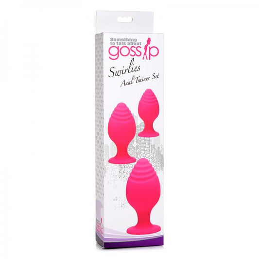 Gossip Swirlies Anal Plug Trio Set Silicone Magenta