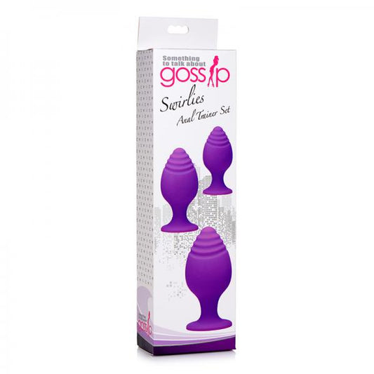 Gossip Swirlies Anal Plug Trio Set Silicone Violet