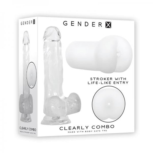 Gender X Clearly Combo Dildo And Stroker Clear