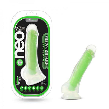 Neo Elite Viper Glow-in-the-dark 7" Silicone Dual-density Dildo Neon Green