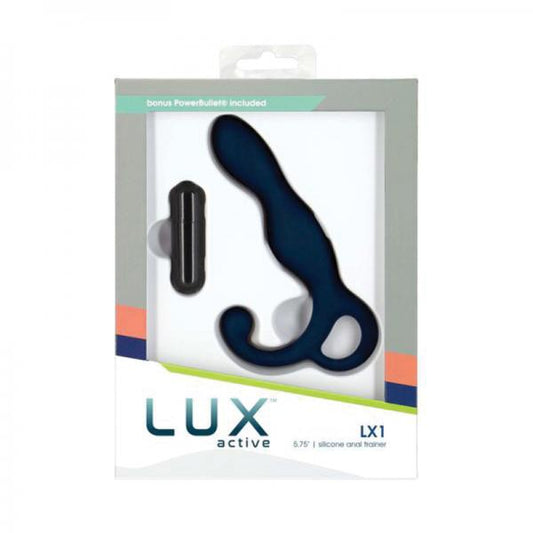 Lux Active Lx1 5.75 In. Anal Trainer Silicone With Power Bullet Dark Blue