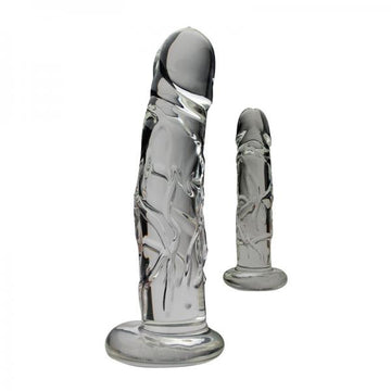 Realistic 7 In. Glass Dildo With Base Clear