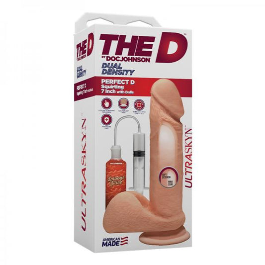 The D Perfect D Squirting 7 In. With Balls Ultraskyn Vanilla