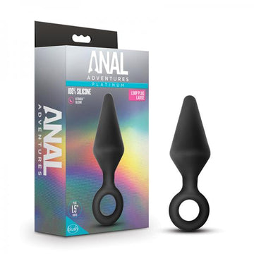 Anal Adventures Platinum Silicone Loop Plug Large Black