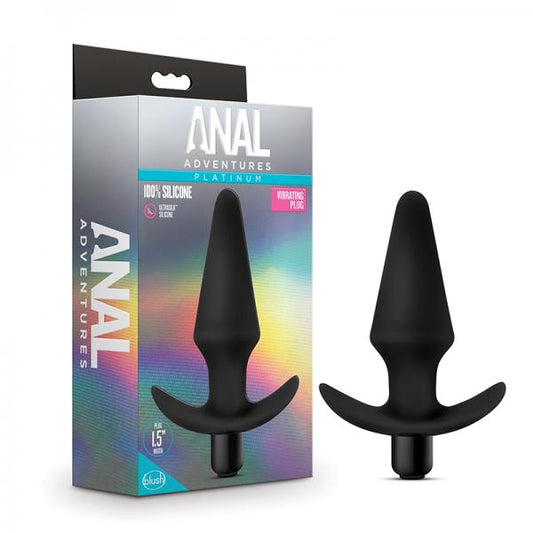 Anal Adventures Platinum Silicone Vibrating Plug Black