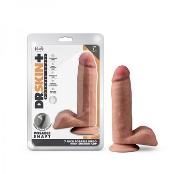 Dr. Skin Plus Posable Dildo With Balls 7 In. Mocha