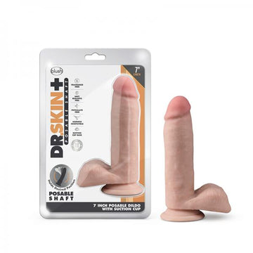 Dr. Skin Plus Posable Dildo With Balls 7 In. Vanilla