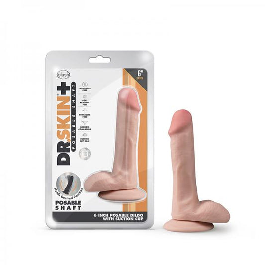 Dr. Skin Plus Posable Dildo With Balls 6 In. Vanilla