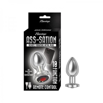 Ass-sation Remote Vibrating Metal Plug Silver