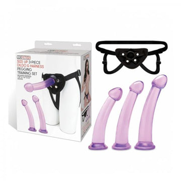 Lux Fetish Size Up 3-piece Dildo And Harness Pegging Training Set