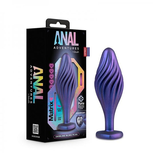 Anal Adventures Matrix Swirling Bling Plug Sapphire