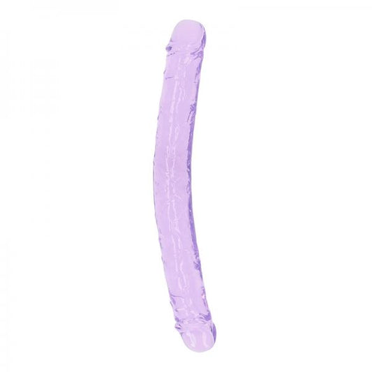 Realrock Crystal Clear Double Dong 13 In. Dual-ended Dildo Purple