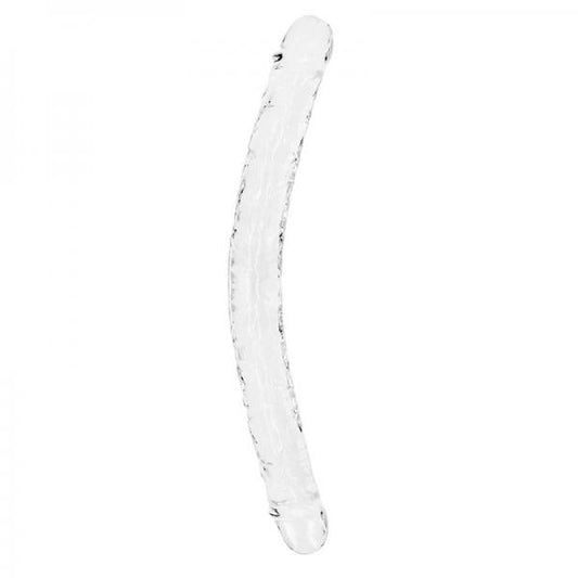 Realrock Crystal Clear Double Dong 18 In. Dual-ended Dildo Clear