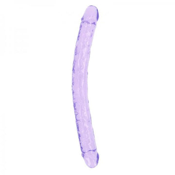 Realrock Crystal Clear Double Dong 18 In. Dual-ended Dildo Purple