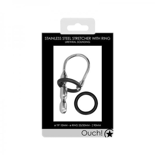 Ouch! Urethral Sounding - Metal Stretcher With Ring - 10 Mm