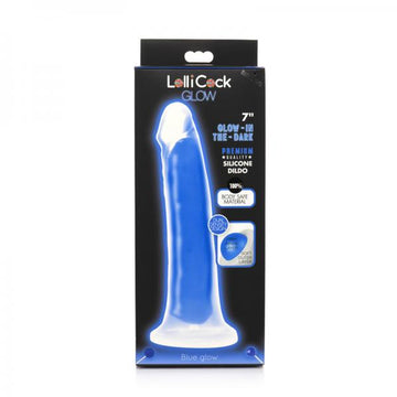 Lollicock Glow-in-the-dark 7 In. Silicone Dildo Blue