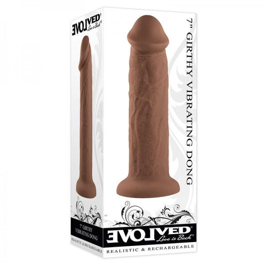 Evolved Girthy Rechargeable Vibrating 7 In. Silicone Dildo