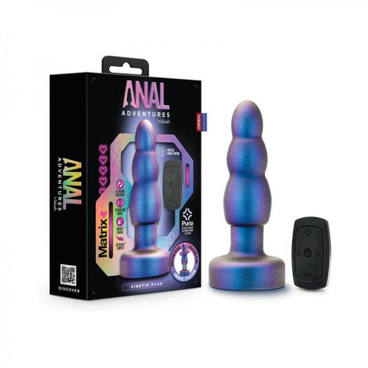 Anal Adventures Matrix Kinetik Plug With Remote Space Age Blue