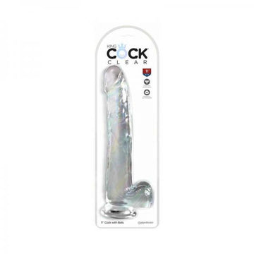 King Cock Clear With Balls 11in Clear