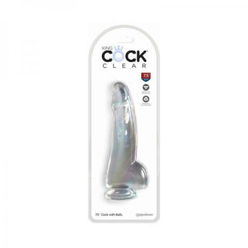 King Cock Clear With Balls 7.5in Clear