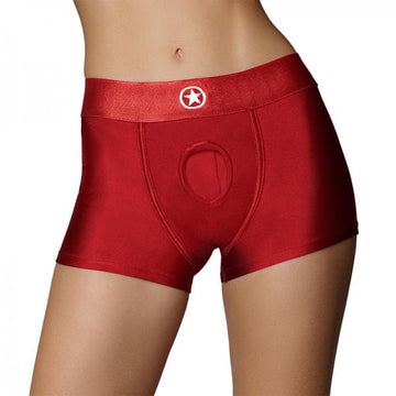 Ouch! Vibrating Strap-on Boxer Red Xs/s